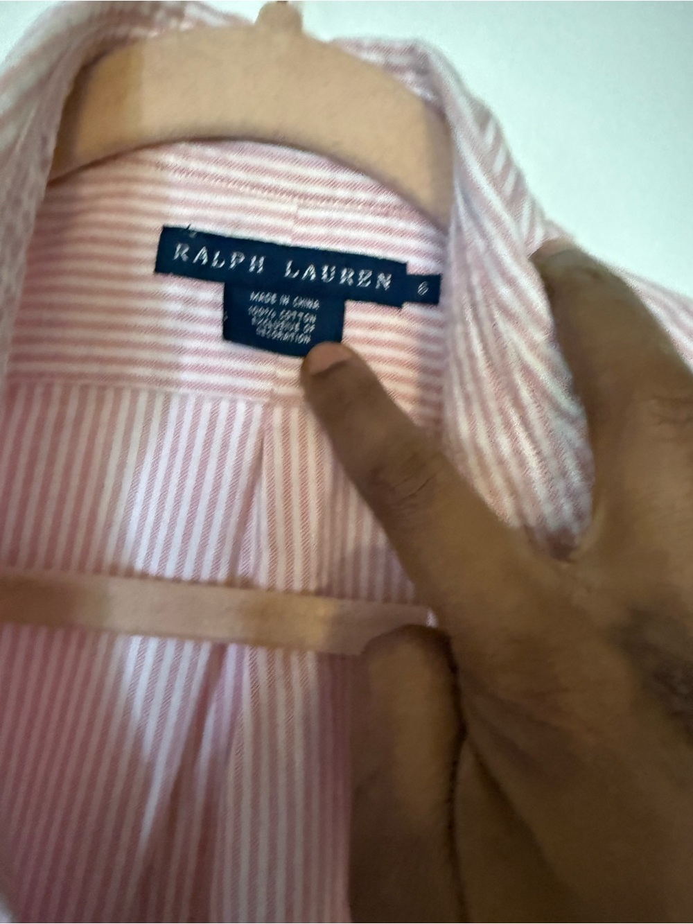 Ralph Lauren Men’s Pink & White Stripe Dress Shirt